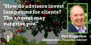 Apple tree Somerset - Text stating "How do adviser invest lump sums for clients?"